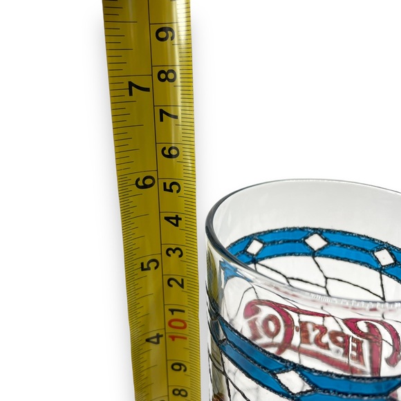 Pepsi Cola Set of 3 Vintage 70s Tiffany Raised Stain Glass Tumblers - Picture 11 of 11